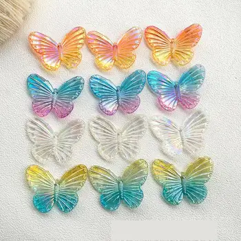 10шт Дрънкулката Смола 10 мм Цветни Пеперуди Flatback Планински Кристал, Бижута направи си Сам Сватбени Поздравителни Картички Бутони 0