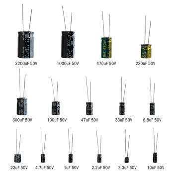 120 бр./лот от 50 Алуминиеви електролитни кондензатори 1 icf-2200 icf електролитни кондензатори 15 стойности САМ електронен комплект 1 icf 2,2 icf 3,3 на icf 2