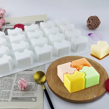 20 кухини пъзел силиконови форми за торта с Мус за Десерт Мухъл Кубчета Лед Форма За Кексчета Форма За Печене на Торта Инструменти За Украса на печене