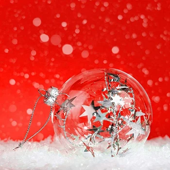 24ШТ Прозрачни Пластмасови Наполняемые Коледни Топки 8 см направи си САМ Коледна Елха Декоративна Украса на Изкуството Занаяти 2