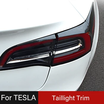 6 БР. Тапицерия Задна Фенер Рамката На Задното Фенер Стикер Накладки За Модел На Tesla 3 2020 2021 Аксесоари За Полагане На Автомобили Хром