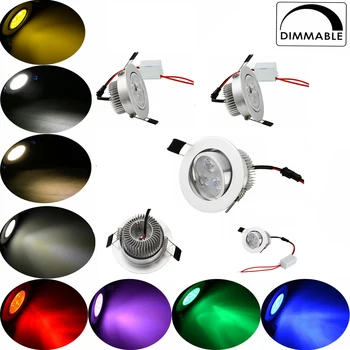 6X Димиране 3 W-Вградени Тавана Лампа LED Spot топка за очите Лампа Сребърна Рамка LED Очната Ябълка 110 В На 220 В Червено, Жълто, Синьо, Зелено, Лилаво 0