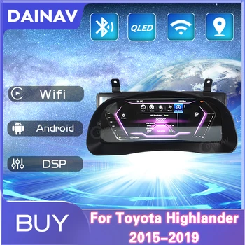 Android автомобилен GPS Навигатор За Toyota Highlander 2015-2019 авто LCD Измервателен уред на екрана на арматурното табло Мултимедиен плеър