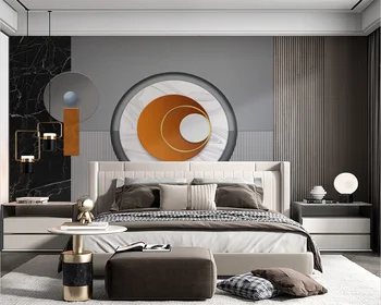 beibehang потребителски съвременни нови луксозни леки геометрични решетки от масивно дърво спалня и разтегателен фон papel de parede тапети 1