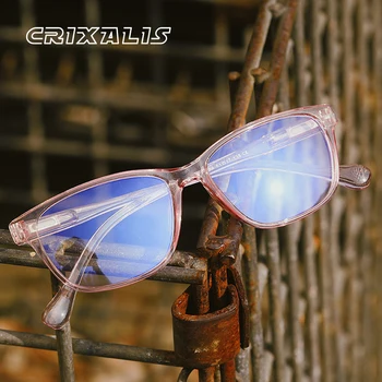 CRIXALIS Мъжки Компютърни Очила Анти-Синя Светлина Очила Дамски Модни Квадратни Очила Пружинен Шарнир Оптични Рамки За Очила UV400