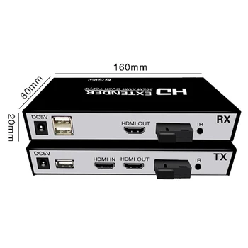 HDMI, Оптичен Преобразувател Поддържа Управление на USB 20 км Оптичен Разклонител С Линия По оптоволоконному Кабел SC 5