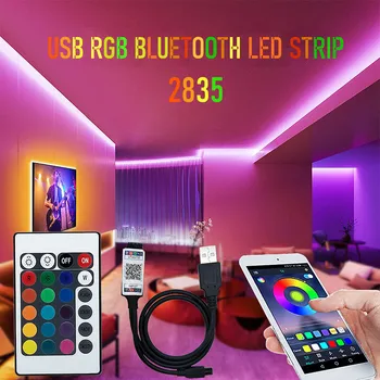 USB Led Лента Bluetooth RGB DC 5 В RGB Светлини Гъвкава USB Led Лампа Лента Лента RGB ТЕЛЕВИЗОР Осветление на Работния Плот, внасяни диод Лента 1