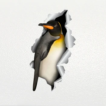 V1100# Автомобилна Стикер King Penguin Животно Водоустойчив Винил Стикер Автоаксесоари Интериор Pegatinas Para Coche