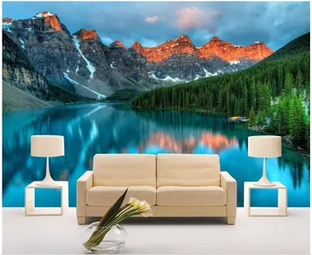 WDBH custom снимка 3d тапети Езерото светлина планински пейзаж хол начало декор на 3d стенописи тапети за стени d 3 0