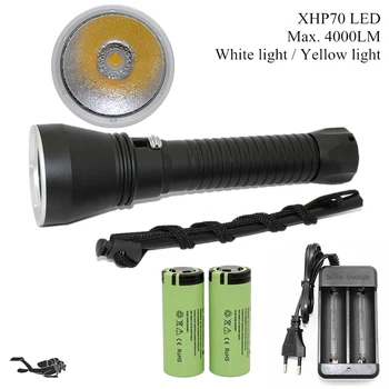 XHP70 XHP50 Гмуркане фенерче LED 4200 Лумена жълто/бяла светлина тактически подводна лампа водоустойчив фенер 5