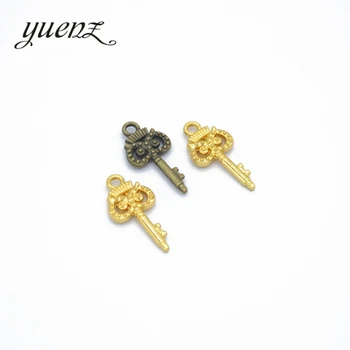 YuenZ 20 бр 2 цвят Античен бронзов ключ Висулки, Висулки За Колиета, Гривни Производство на Бижута направи си САМ Ръчно изработени 21*10 мм O212