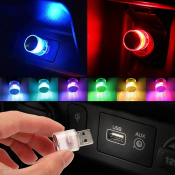 Автомобилен USB LED С Мини Лампа S Преносим Plug и Play Авто Неонова Лампа Автомобилен Интериор Мини Малко Около Нощно Осветление Аксесоари 1