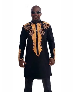 Африканска Облекло Африкански Дашики Традиционните Дашики Макси Мъжка Риза Мъжка 2022 Маркова Новост С Етнически Принтом Дълга Линия Арикан Мъжка Риза