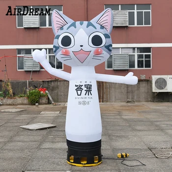 Висококачествено изработени по поръчка раздувная реклама на открито карикатура танцьор на въздуха котка нечовешки животински приветства танцьори на въздуха