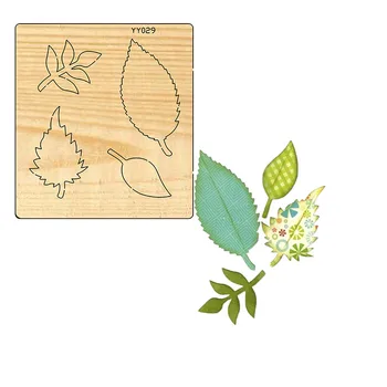Декоративни цветни дървени печати, подходящи за рязане на пазара, щанцоване голям размер, изрязване на гроздовете, цветя, пролетни листа 0