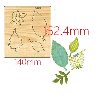 Декоративни цветни дървени печати, подходящи за рязане на пазара, щанцоване голям размер, изрязване на гроздовете, цветя, пролетни листа 1
