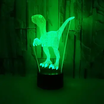 Динозавър 3d лека нощ Творчески Умен Дом Подарък Детски осветителни Тела, Лампи Новост Luminaria Led Usb лека нощ За Детски Стаи