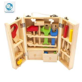 Дървена Многофункционален Комплект Инструменти в Кутия За Обслужване на Дървена Играчка Детска Гайка Комбинация от Образователни Играчки, подаръци