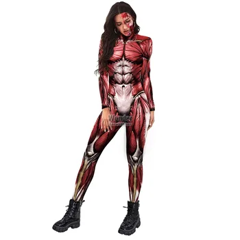 Жените и Мъжете Череп на Тялото Скелет 3D Печат Гащеризон За Възрастни Хелоуин Костюми Cosplay Партия Ролеви Игри Обличам Украшение 2
