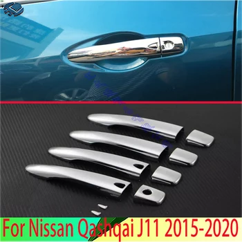 За Nissan Qashqai J11 2015 2016 2017 2018 2019 2020 ABS Хромирана Врата копчето на Кутията С Умен Отвор За Ключ с Ключалка Капак Завърши Леярство