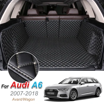 Кожена Подложка За Багажник За Автомобили Audi A6 Avant Wagon 2007-2018 Карго Подложка Подложка За Пода На Багажника Килим Автомобилни Аксесоари 0
