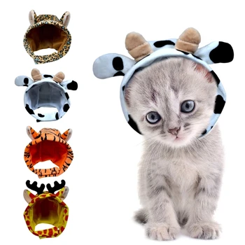 Котка Шапки Сладък Животни Форма на Мека Удобна Шапка за Домашни Любимци, с Уши Костюм за Парти 1