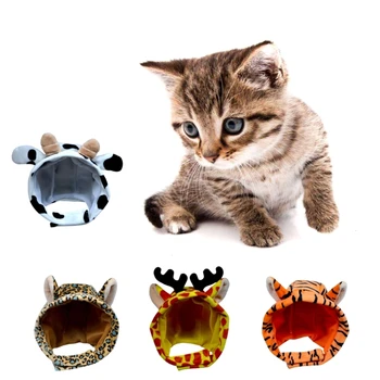 Котка Шапки Сладък Животни Форма на Мека Удобна Шапка за Домашни Любимци, с Уши Костюм за Парти 2