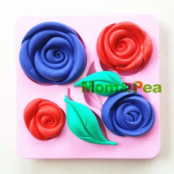 Мама и Грах 1073 Безплатна Доставка Цветя и Листа Силиконови Форми за Декорация на Торта, Скърпвам Торта 3D Мухъл Храна