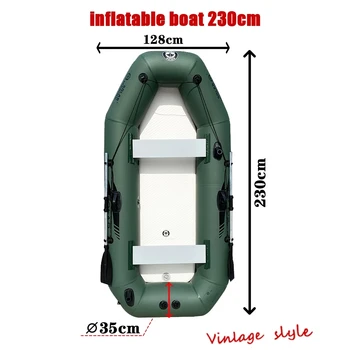 Надуваема Рибарска Лодка от PVC на 3 Лица, Гребная Каяк, Гъст и износостойкое кану-каяк с въздушно мат, гребло и помпа 3