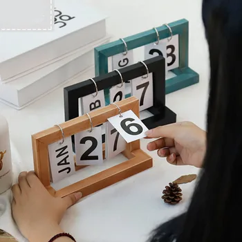 Най-новият Флип-Календар направи си САМ Дървени Настолни Календари Стари Настолни Украса Дневен Планер Домашен интериор
