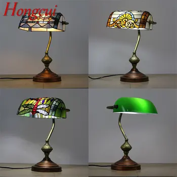 Настолна Лампа Hongcui Тифани LED Модерна и Креативна Цветна Стъклена Настолна Лампа Нощна Декор За Дома Хол Спалня 0