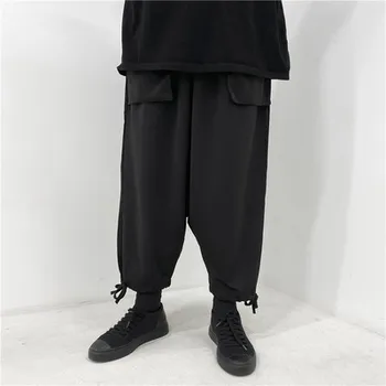 Нов Дизайн с тъмни завязки отделни джобове дизайн дантела прозорци панталони-чорапогащник 0