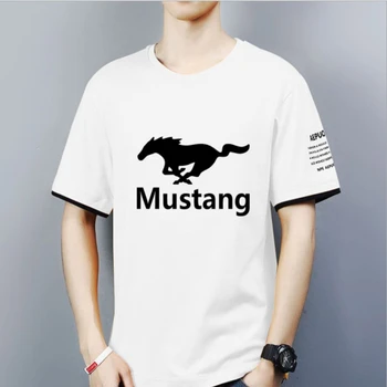 НОВА мъжка тениска с Къс ръкав race MUSTANG, Лятна ежедневни мъжки однотонная Модерна риза в стил хип-хоп, Harajuku, Мъжки Дрехи