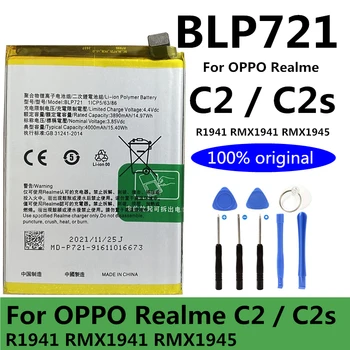 Оригинален Нов Батерия BLP721 за OPPO Realme C2 C2s R1941 RMX1941 RMX1945 4000 ма Сменяеми Батерии за Телефони