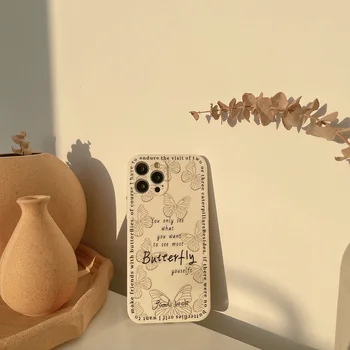Оригинален устойчив на удари калъф с пеперуда и сладки анимационни модел за телефон iphone 14 13 mini 11 pro max 12 xsmax x xr se 2020 7 8 plus cover capa 1