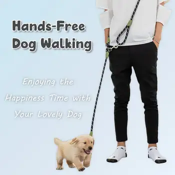 Пет Safety Тяговый Въже Hands Free Модерен Найлонов Отразяваща На Каишка През Рамо За Малки Средни И Големи Кучета 3