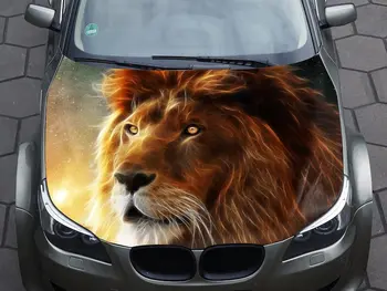 Стикер на предния капак на автомобила с изображение на лъв, vinyl стикер на предния капак, пълноцветен графичен стикер, изработени по поръчка за всеки автомобил 1