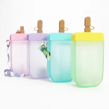 Чаша Слама форми Popsicle бутилки за вода 300ML преносима творческа с Бутилки за Вода Преместване на въже за студенти/Възрастни