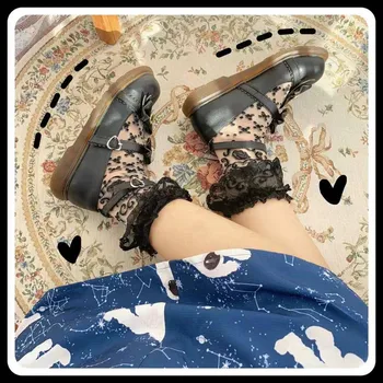 Японската скъпа студентски обувки в стил лолита в ретро стил с кръгла пръсти, удобни дамски обувки, сладък лък, односложная обтегач, кавайная обувки, loli cos 1