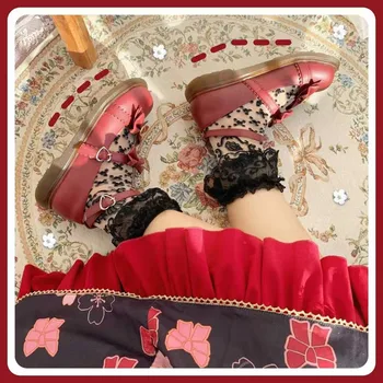 Японската скъпа студентски обувки в стил лолита в ретро стил с кръгла пръсти, удобни дамски обувки, сладък лък, односложная обтегач, кавайная обувки, loli cos 3