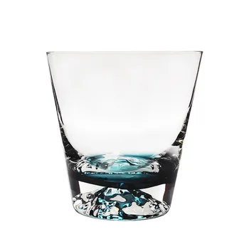 Японското Нежно-Синьо Планина Фуджи Glass Креативен и Красив Свободно време много черен-Сини Кристални Чаши Набор от Питиета с Двойни стени Стъкло