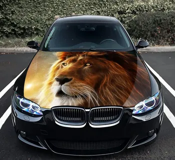 Стикер на предния капак на автомобила с изображение на лъв, vinyl стикер на предния капак, пълноцветен графичен стикер, изработени по поръчка за всеки автомобил